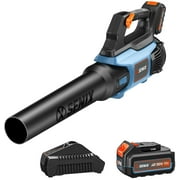 SENIX 20 Volt Max* Cordless Brushless Leaf Blower with 5.0Ah Battery \u0026 Charger Included, Variable Air Speeds Up To 450 CFM 100 MPH, BLAX2-M3